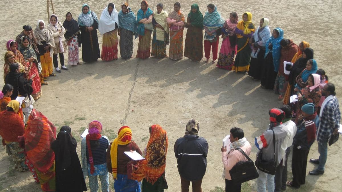 Circle of villagers