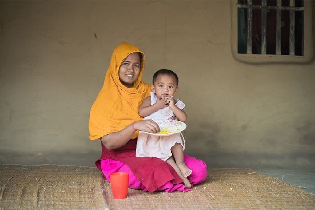 Mother and child at home